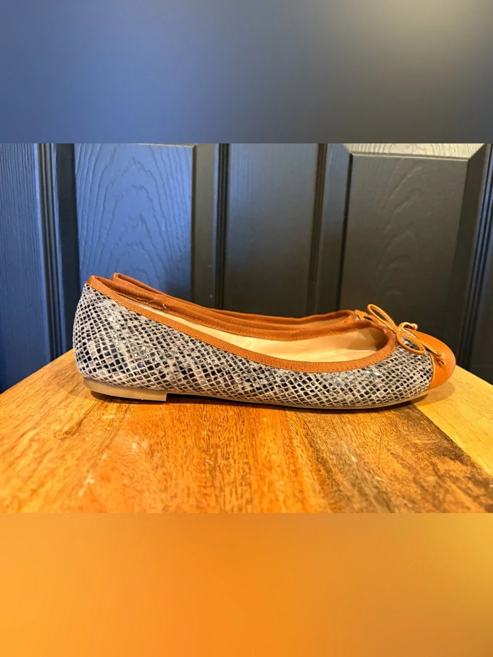 Banana Republic Leather Snakeskin Print Ballet Flats 9
